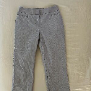Striped Blue and White Mid Rise Slacks